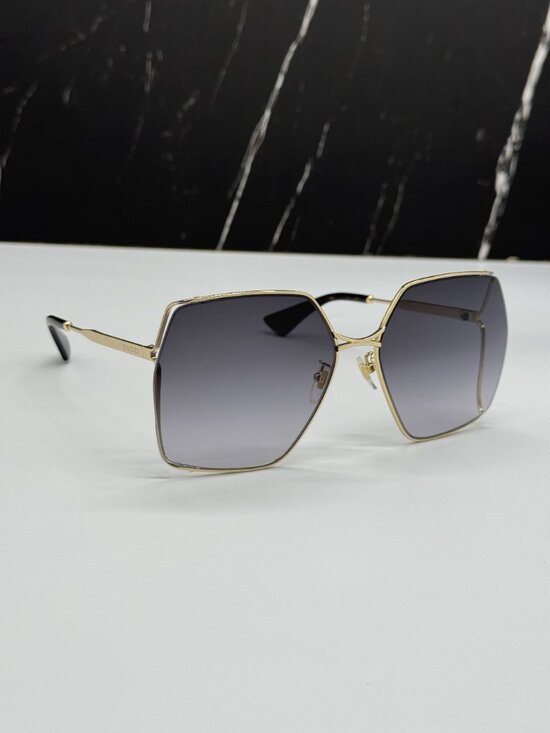 NEW GUCCI GG0817S 001 SUNGLASSES GOLD/GRAY WOMEN EYEWEAR main image 10